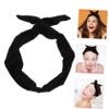 4-Pack Black Knotted Wire Headbands with Bow, Polyester view 3