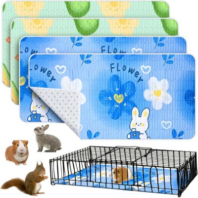KWJTOY 4-Pack Washable Guinea Pig Cage Mats, Reusable, Waterproof, 80 x 115 cm