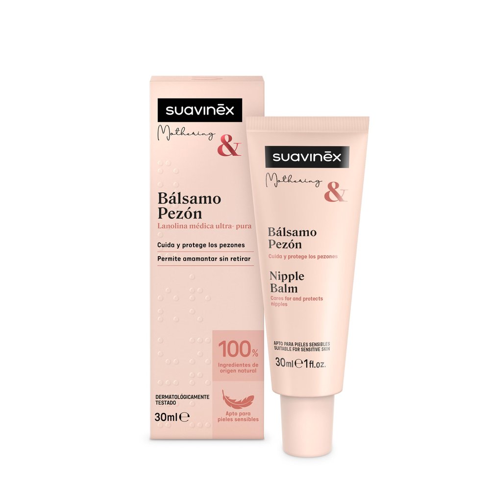 Suavinex Nipple Cream, Lanolin Nursing Balm, Ultra-Pure, 100% Natural