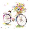 20 Spring Flower Bicycle Paper Napkins, 33 x 33 cm view 1