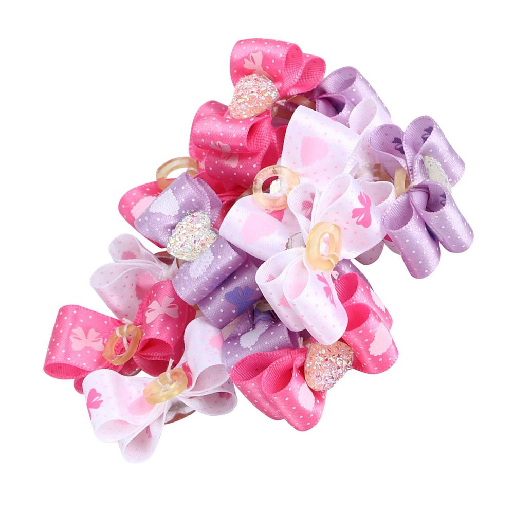 Akozon 15pcs Multicolor Pet Hair Bows
