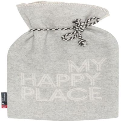 David Fussenegger “My Happy Place” Hot Water Bottle, 2 L, 21 x 38 cm, Felt, Light Gray
