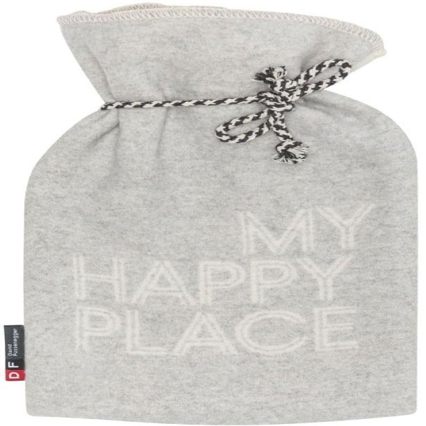 David Fussenegger “My Happy Place” Hot Water Bottle, 2 L, 21 x 38 cm, Felt, Light Gray