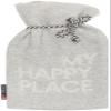 David Fussenegger “My Happy Place” Hot Water Bottle, 2 L, 21 x 38 cm, Felt, Light Gray view 1