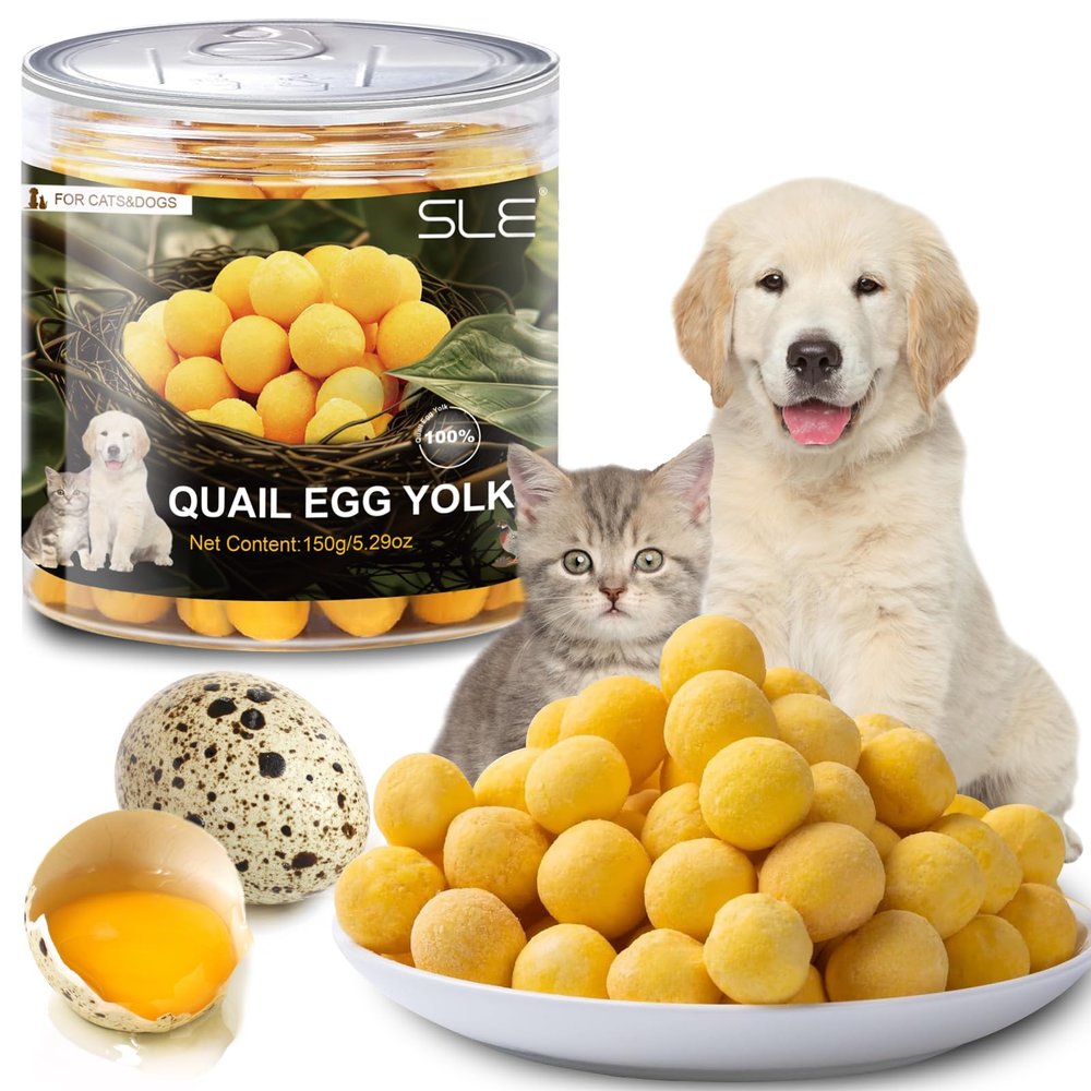 Healthy Freeze-Dried Quail Egg Yolk Treats for Cats and Dogs, 150 g