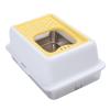 Stainless Steel Cat Litter Box with Front and Top Entry, White and Yellow view 4