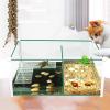 XUJUAN-0227 Fish Tank Aquarium with Divider for Turtles and Fish, Breeding Tank, Transparent Glass, Square Aquarium Set view 3