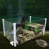 XUJUAN-0227 Fish Tank Aquarium with Divider for Turtles and Fish, Breeding Tank, Transparent Glass, Square Aquarium Set view 4