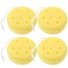 Round Double-Sided Bath Sponges with Loops, 4-Pack view 1