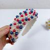 FOVAOK Pearl Headband, Wide Padded Rhinestone Hairband for Women, Multicolor view 2