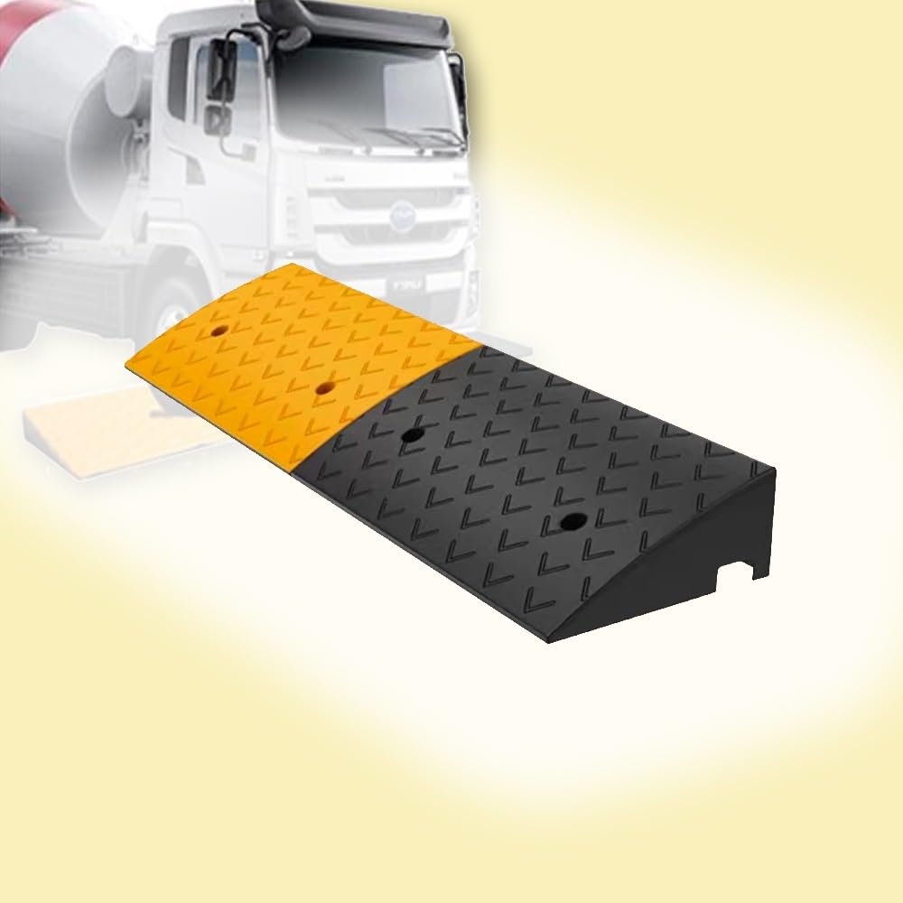 QSPNVFB Rubber Curb Ramp, Portable Wheelchair Threshold Ramp, 100 x 25 x 9 cm