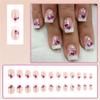 XAGMODSHN 24-Piece Valentine's Day Press-On Nails, Short Square French Tip view 2
