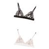 Women's Sheer Floral Lace Bralette, Wire-Free Triangle Bra view 1