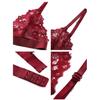 Women's Sheer Floral Lace Bralette, Wire-Free Triangle Bra view 2
