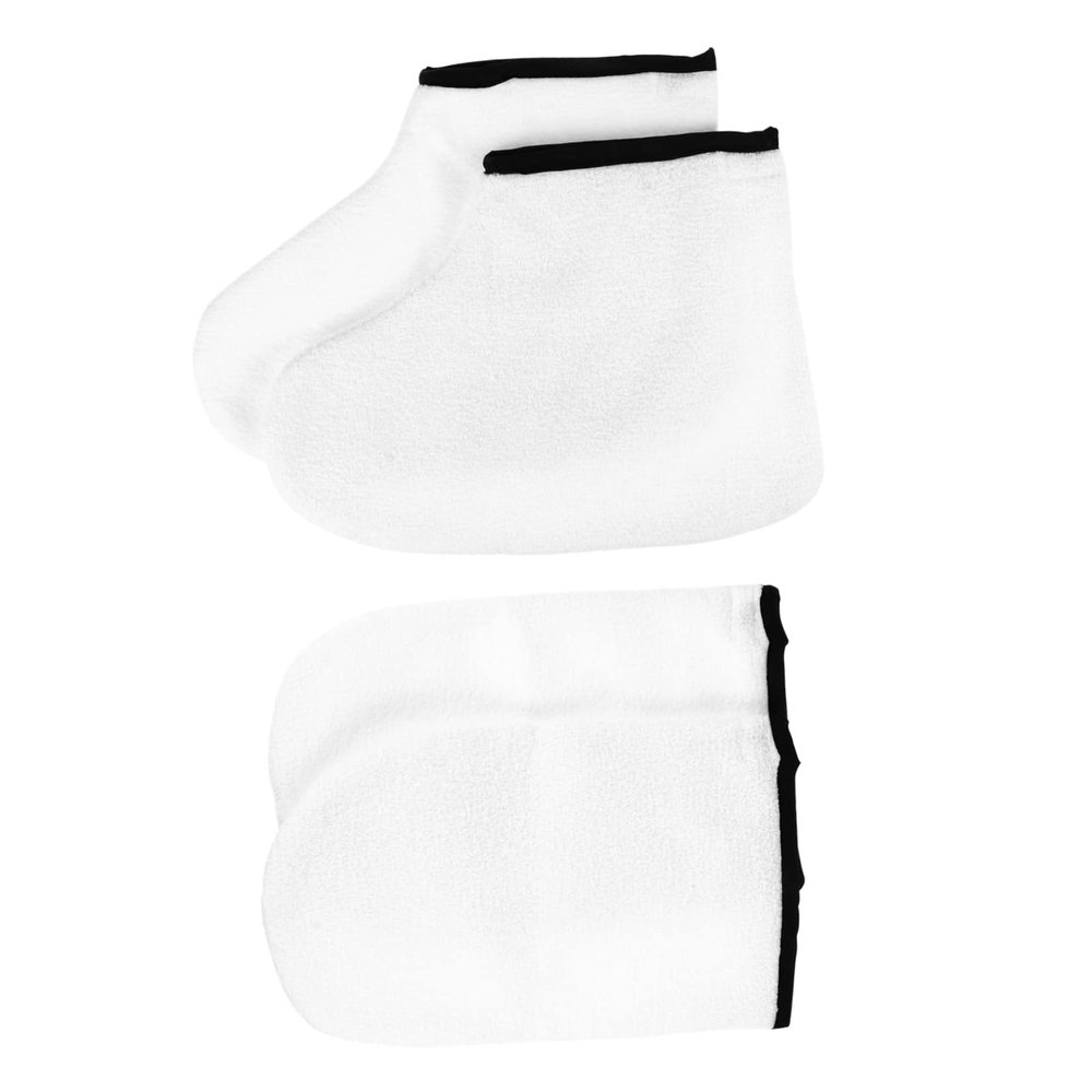 Healeved Thickened Polyester Paraffin Wax Bath Gloves, 2 Pairs, Heat-Insulating Hand and Foot Covers for Dry, Cracked Skin
