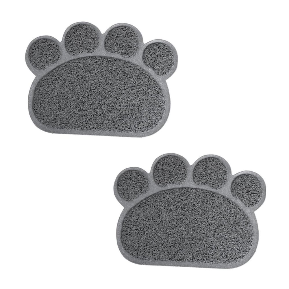 Supvox 2-Piece PVC Cat Feeding Mats, Gray