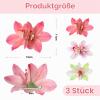 BelleVive 3-Piece Hair Clips for Women with Hawaiian Light and Orchid Blossoms, Wedding Hair Clips with Hibiscus Flowers view 2