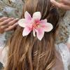 BelleVive 3-Piece Hair Clips for Women with Hawaiian Light and Orchid Blossoms, Wedding Hair Clips with Hibiscus Flowers view 4