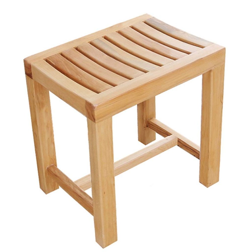 AYCDL Square Wooden Shower Seat, Non-Slip Bath Chair, 44 x 33 x 46 cm
