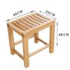 AYCDL Square Wooden Shower Seat, Non-Slip Bath Chair, 44 x 33 x 46 cm view 2