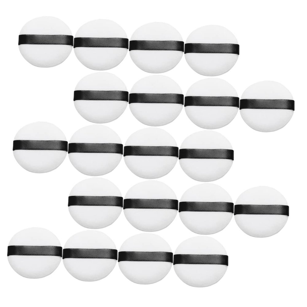 FRCOLOR 20-Piece Crystal Fluff Makeup Pads, Soft Loose Powder Puffs for Home and Salon