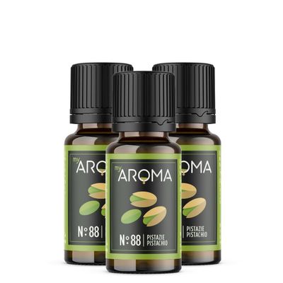 myAROMA Flavor Drops, Pistachio, 3 x 10 mL, Sugar-Free, Zero-Calorie & Vegan, Natural Food Flavor Without Artificial Colors, No. 88