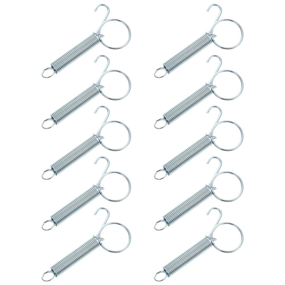 JUMPLAWN 10 Pack Stainless Steel Spring Hooks for Pet Cages