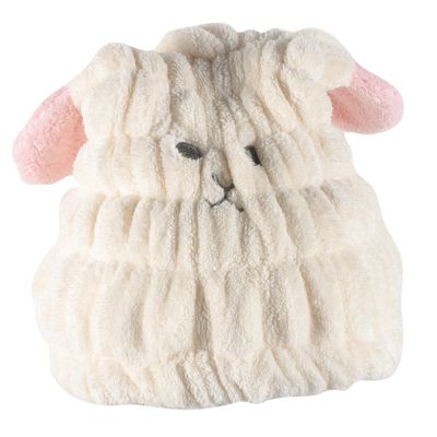 DECOMELODY Absorbent Hair-Drying Cap with Animal Print, Quick-Drying Towel for Women and Girls