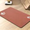 Mateju Dog & Cat Feeding Mat, Non-Slip, Absorbent, Quick-Drying, Paw Print, Pink-Orange, 50 x 80 cm view 1