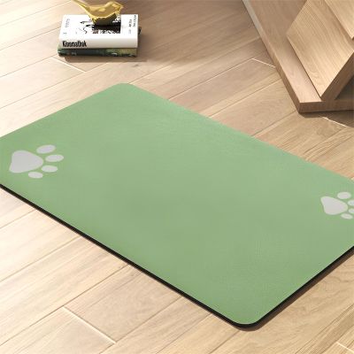 Mateju Non-Slip Dog & Cat Bowl Mat, Green, 30 x 40 cm