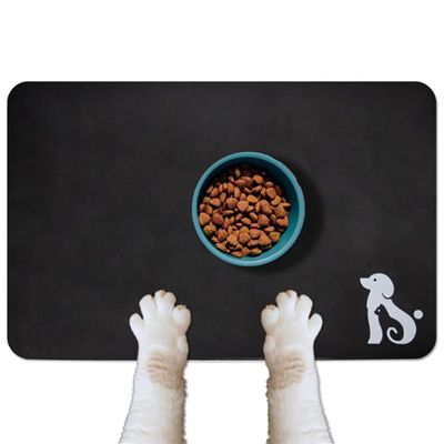 Mateju Pet Feeding Mat for Dogs and Cats, Non-Slip, Quick-Dry (Dark Gray, 20x30cm)
