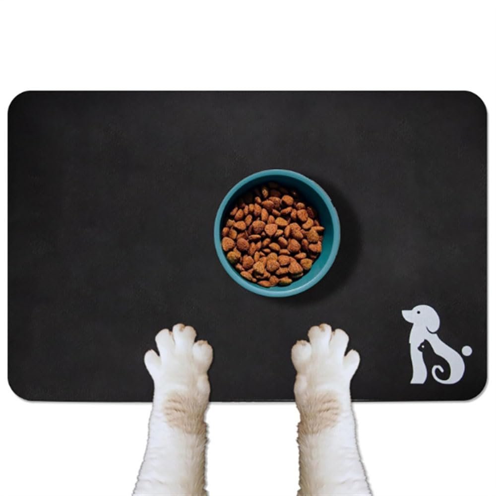 Mateju Pet Feeding Mat for Dogs and Cats, Non-Slip, Quick-Dry (Dark Gray, 20x30cm)