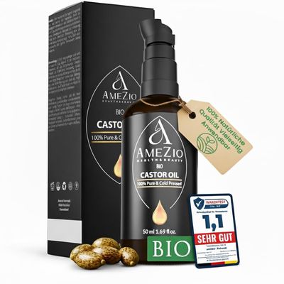 Organic Cold-Pressed Castor Oil, 100% Pure, 50 mL