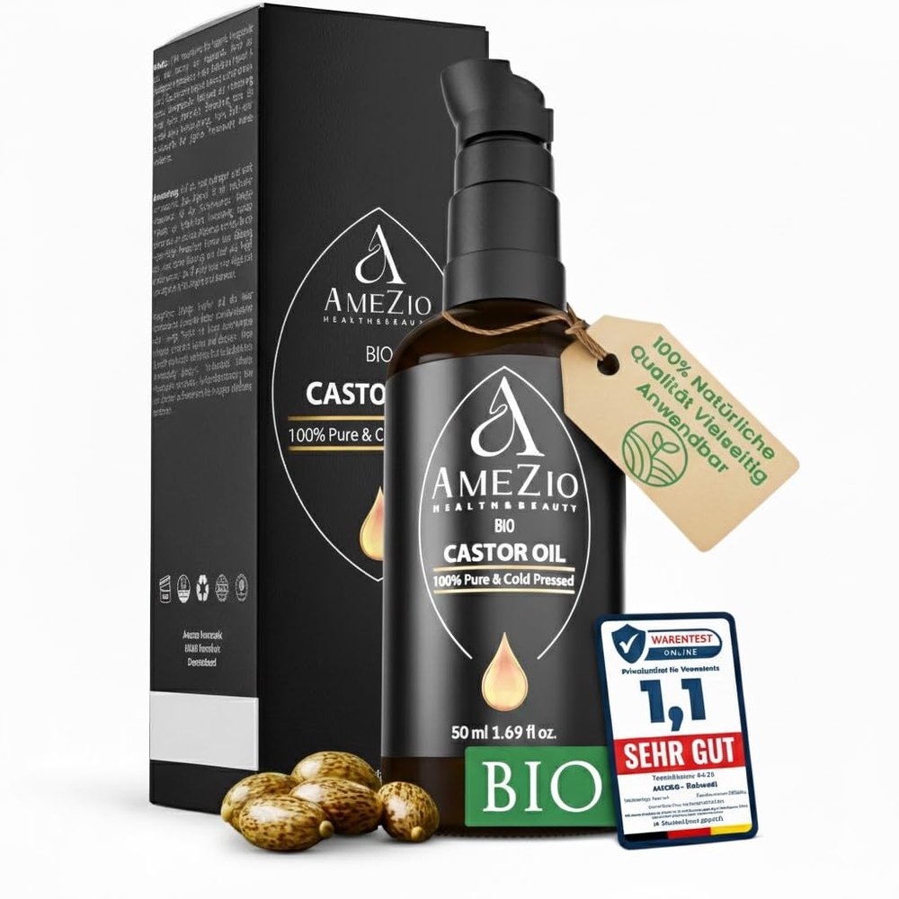 Organic Cold-Pressed Castor Oil, 100% Pure, 50 mL