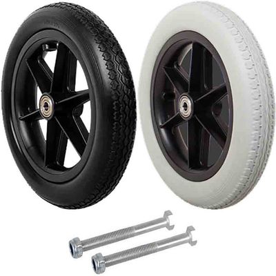 SXTYFBB Manual Wheelchair Replacement Rear Wheel, Solid Tire, 12 in (30 cm), Color A