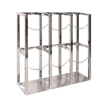 Stainless Steel Floor Holder for Oxygen and Gas Cylinders, 26 in