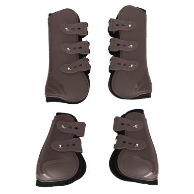 Phefop Thickened Horse Leg Guards, Impact Protection and Comfort, All-Weather, 3 Sizes, Brown (M)