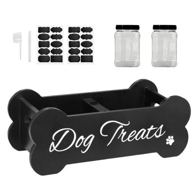 Airtight Dog Treat Container Set, Wooden Dog Food Containers