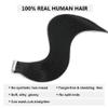 Clip-In Human Hair Extensions, 20 Pieces, 50 g, Long Straight Tape-In, Natural Black Remy Hair view 4