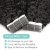 Invisible Tape-In Hair Extensions, 100% Remy Human Hair, Kinky Straight, Natural Black, 20 Pieces, 50 g view 3