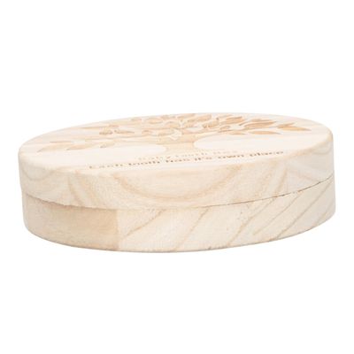 Abaodam Round Wooden Baby Tooth Keepsake Box for Babies and Children, for Storing Baby Teeth and Fetal Hair