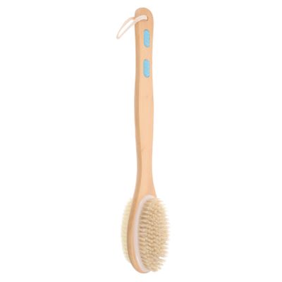 Long-Handle Massage Brush, Beige, for Shower