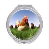 QMNRTK Funny Chicken Grass Compact Mirror, Travel Makeup Mirror with 1x/2x Magnification, Pocket Hand Mirror for Women view 1
