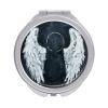 White Angel Wings Compact Travel Makeup Mirror with 1x/2x Magnification view 1