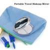 White Angel Wings Compact Travel Makeup Mirror with 1x/2x Magnification view 3