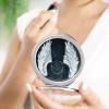 White Angel Wings Compact Travel Makeup Mirror with 1x/2x Magnification view 4