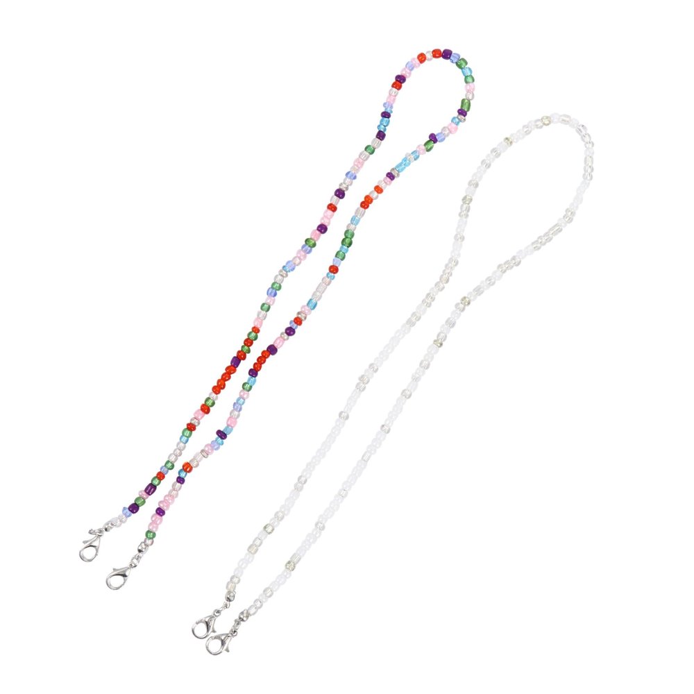 Mask Hanging Chains, 2 Pieces, Non-Slip Beaded Straps for Masks and Glasses