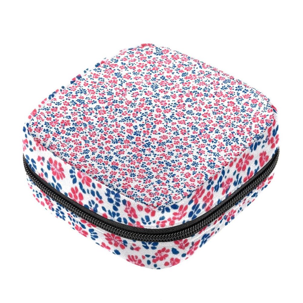 First Period Kit Menstrual Product Storage Bag with Small Flower Pattern