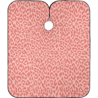 Pink Leopard Print Waterproof Haircut Cape, Adjustable, 140 x 168 cm