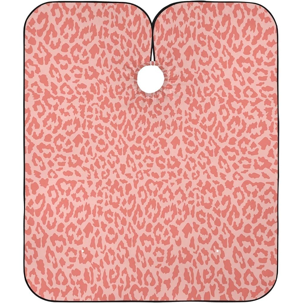 Pink Leopard Print Waterproof Haircut Cape, Adjustable, 140 x 168 cm